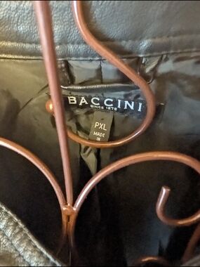 Baccini Black Leather Jacket - Black